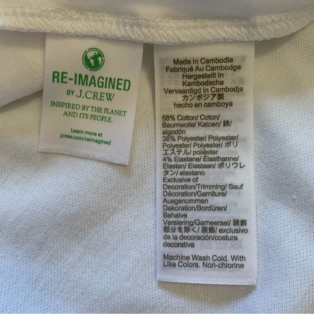 J Crew Factory Mens XXL White Flex Pique Polo Shirt Short Sleeve FLAWS